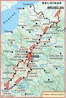 Plan topoguide sentier vers Saint-Jacques-de-Compostelle : Bruxelles-Paris-Tours