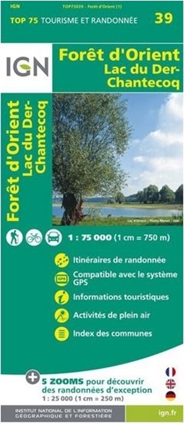 Carte IGN Forêt d'Orient - lac du Der
