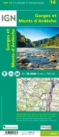 Carte IGN Monts D'Ardèche - verso - TOP 75014