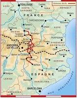 Carte Topoguide Sur les traces des Cathares - Le Chemin des Bonshommes GR® 107