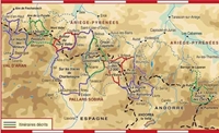 Plan topoguide par-delà les frontières d'Ariège-Pyrénées vers l'Andorre et la Catalogne
