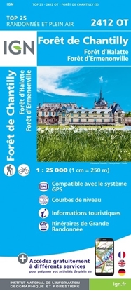 carte ign forêts de chantilly - 2412OT
