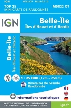 Belle-île/îles d'Houat et d'Hoedic - MINI TOP25 - carte IGN