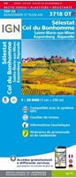 Carte IGN - Sélestat - col du bonhomme - saint-marie-aux-mines - kaysersberg - Riquewihr - RESISTANTE