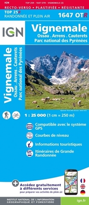 Carte IGN Vignemale / Ossau / Arrens / Cauterets / Parc national des Pyrénées