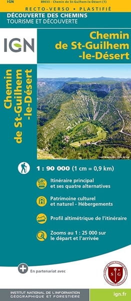Carte IGN Chemin De St-Guilhem-Le-Désert - Recto