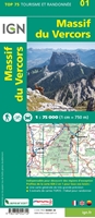 Massif Du Vercors verso TOP 75001 - Recto