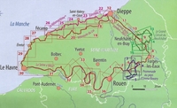 Carte Le Tour de la Seine-Maritime à vélo