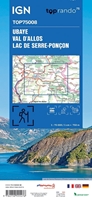 Carte IGN Ubaye - Val d'Allos - Lac de Serre-Ponçon