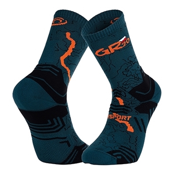 	Chaussettes tige haute GR 20 vert orange BV Sport