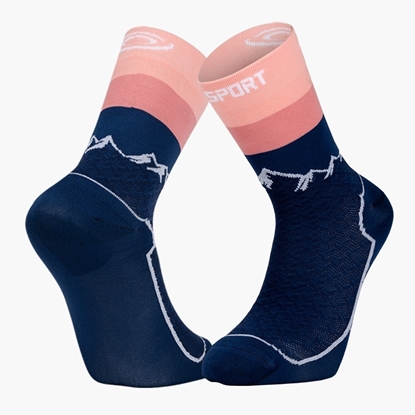 	Chaussettes Double GR Haute Bleu marine‑Rose