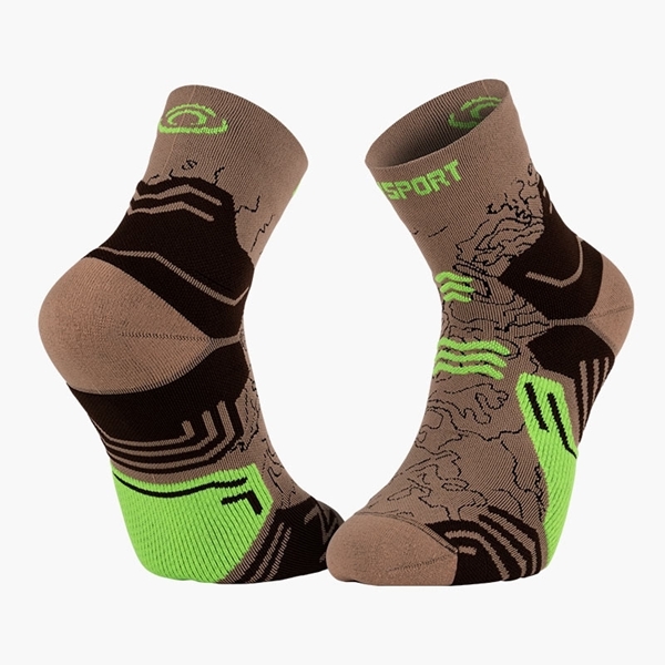 Chaussettes de randonnée Trek GR Mid – Beige/Vert